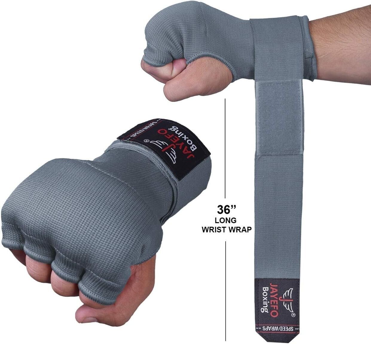 Jayefo Gray Elastic Hand Wraps for Boxing