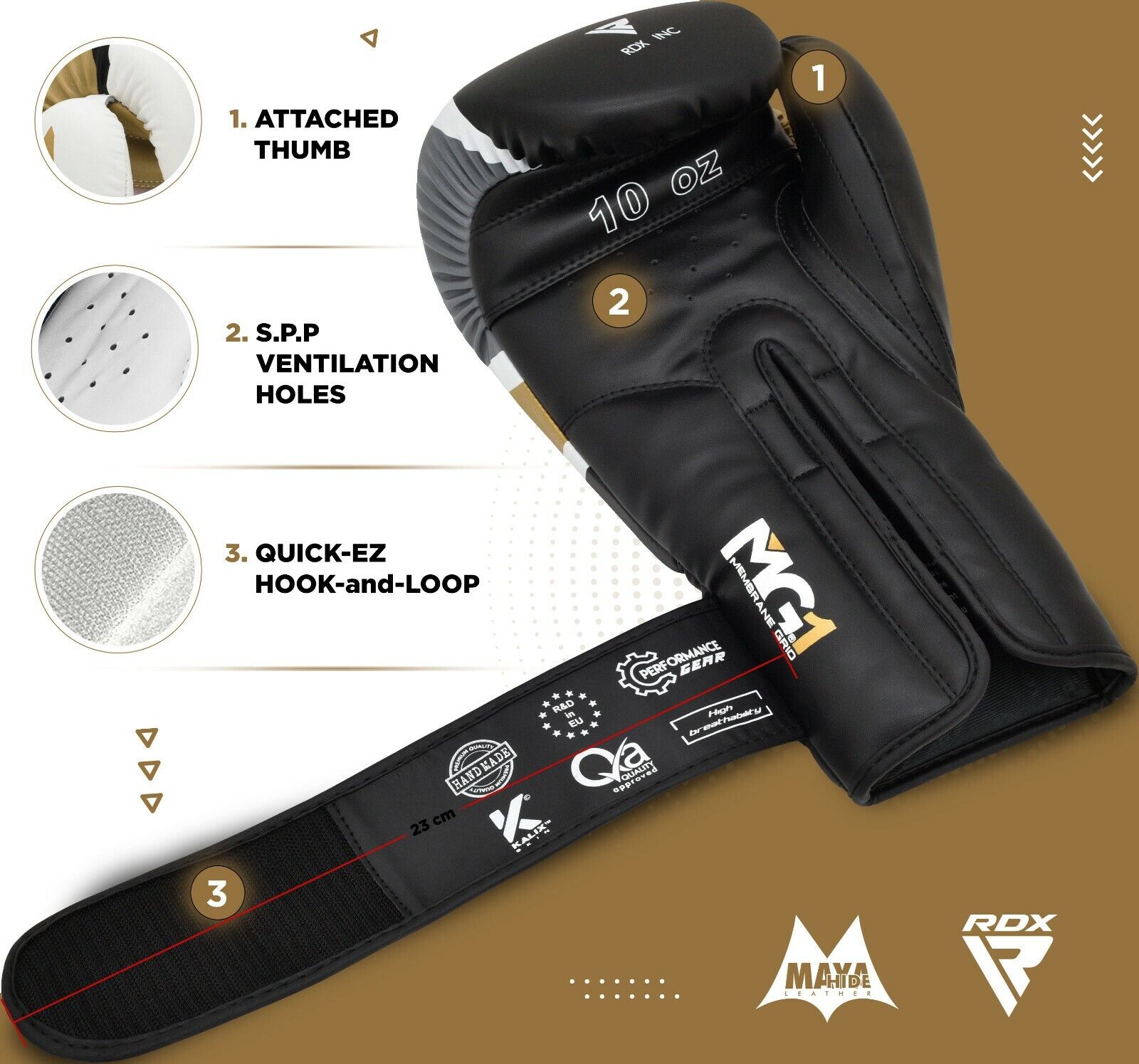 RDX Boxing Gloves: Muay Thai Training Punching Glove