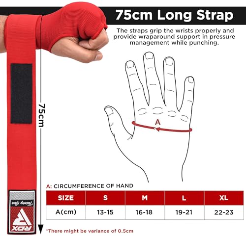 RDX Gel Boxing Hand Wraps Inner Gloves, 75cm Long