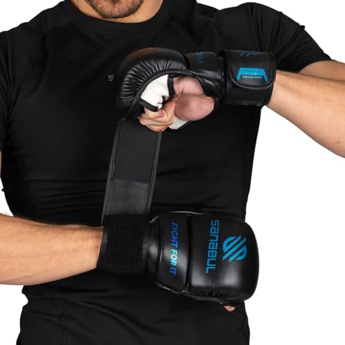 Sanabul MMA Hybrid Kickboxing Gloves - Black/Blue