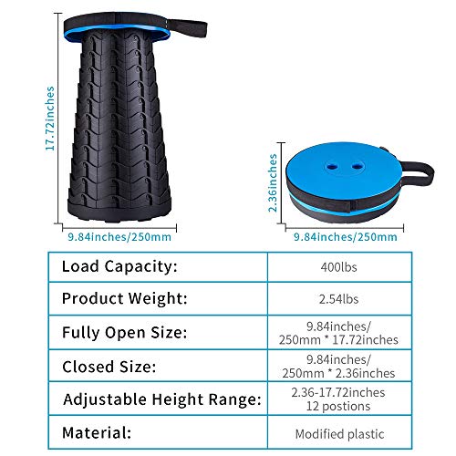 Lightweight Folding Stool - 400lbs Capacity (Blue)