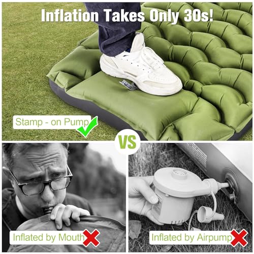 Ultralight Inflatable Sleeping Pad with Pillow & Built-in Pump