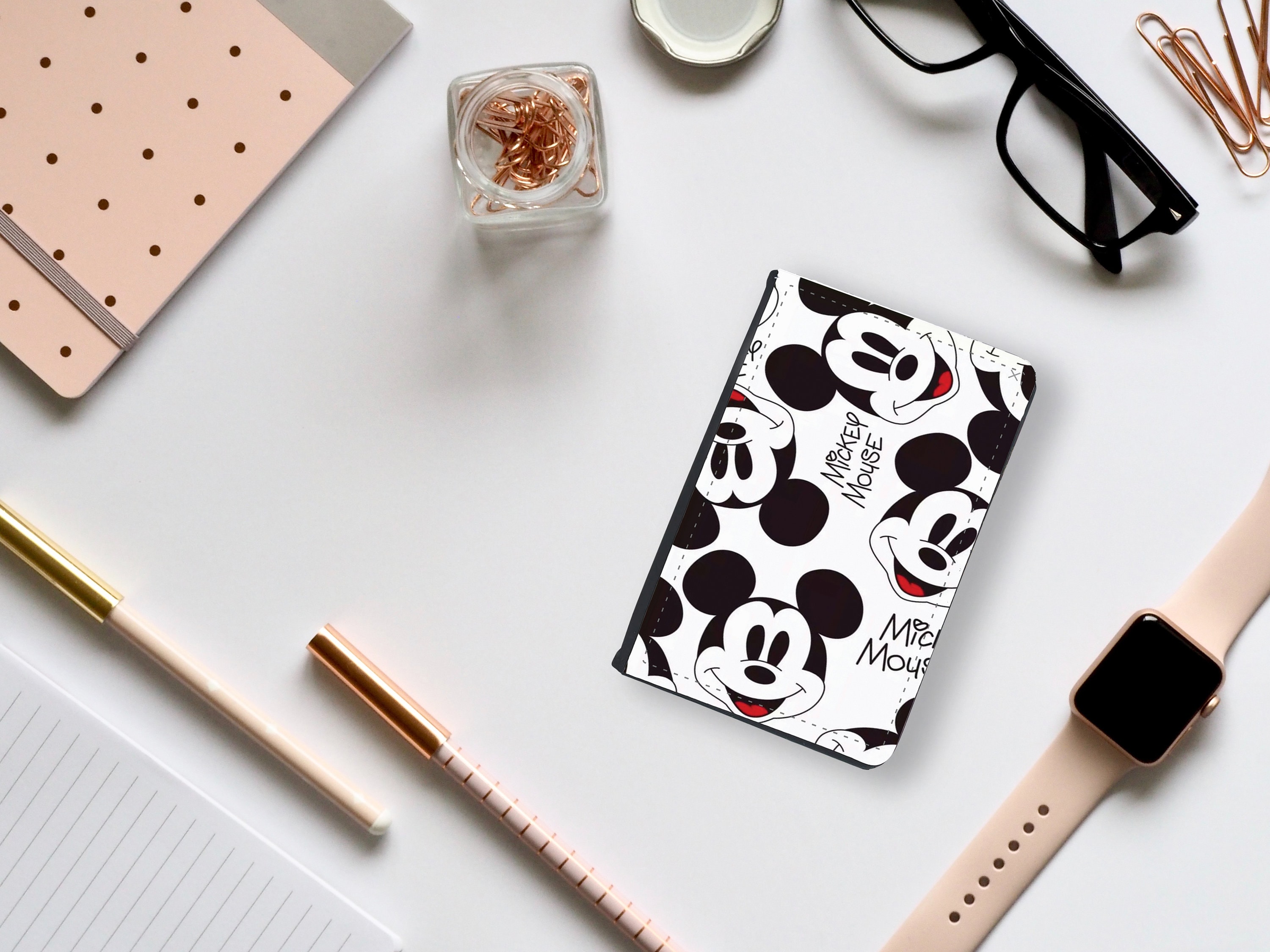 Customized Mickey Mouse Passport Cover and Luggage Tag Set