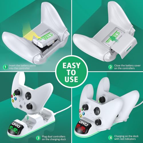 OIVO Charging Station with 2 Rechargeable Batteries for Xbox