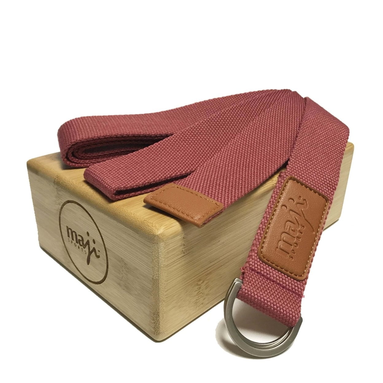 Eco-Friendly Bamboo Yoga Block and Strap Set