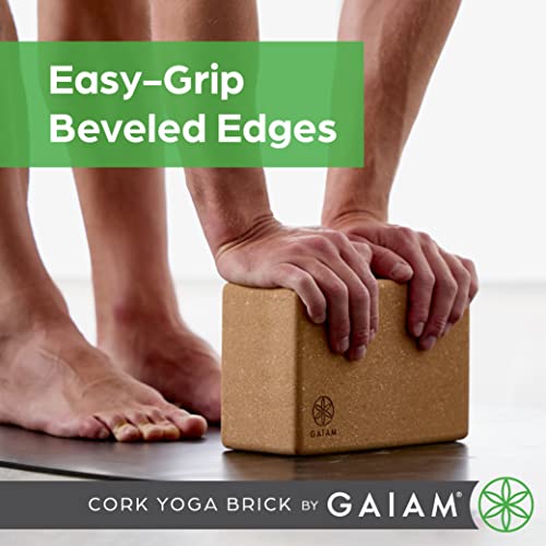 Gaiam Sol Natural Cork Yoga Block - 4"x6"x9