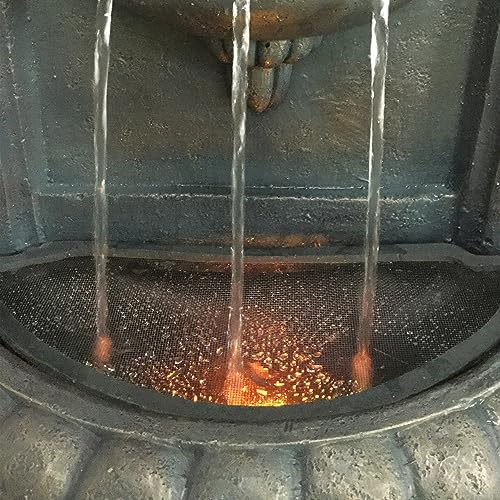 Lion Head Wall-Mounted LED Outdoor Water Fountain