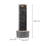 Contemporary 38.5" LED Waterfall Fountain with Pebbles