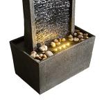 Contemporary 38.5" LED Waterfall Fountain with Pebbles