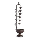 Alpine Tiered Vintage Water Fountain with Hanging Cups
