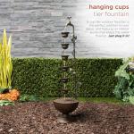 Alpine Tiered Vintage Water Fountain with Hanging Cups