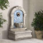 Large Italian Blue Faux Stone Outdoor Floor Fountain
