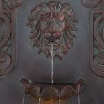 Large Bronze Lion Head Wall Fountain with Light