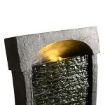 Modern Curved Faux Slate Waterfall Fountain with LED