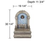 Large Italian Blue Faux Stone Outdoor Floor Fountain