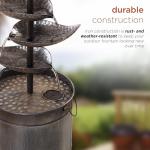 Alpine Corporation Silver Tiered Leaves Water Fountain