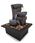 Aura Meditation Fountain with 3-Tier LED Waterfall