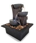 Aura Meditation Fountain with 3-Tier LED Waterfall