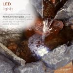 Alpine 20" River Rock Tabletop Fountain with LED Lights