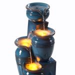 4-Tier Solar-Powered Cascading Bowl Fountain