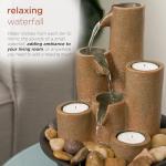 Alpine Tiered Tabletop Water Fountain with Candles