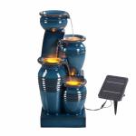 4-Tier Solar-Powered Cascading Bowl Fountain