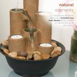 Alpine Tiered Tabletop Water Fountain with Candles