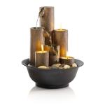 Alpine Tiered Tabletop Water Fountain with Candles