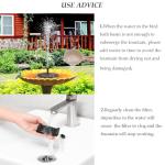 Solar Powered Fountain Pump for Bird Baths