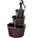 Rustic Tiered Pump and Barrel Water Fountain
