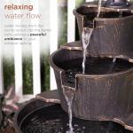 Rustic Tiered Pump and Barrel Water Fountain