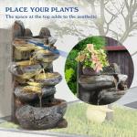 Cascading Rock Water Fountain with LED Lights