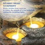 Cascading Rock Water Fountain with LED Lights