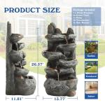 Cascading Rock Water Fountain with LED Lights