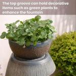 S-Shaped Outdoor Fountain with LED Lights and Planter