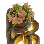 6-Tier Rock Water Fountain with Lights for Outdoors