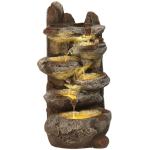 6-Tier Rock Water Fountain with Lights for Outdoors
