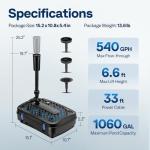 VIVOHOME 540GPH Pond Filter System