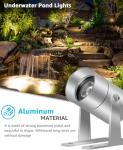LED Underwater Pond Lights - Submersible Warm White