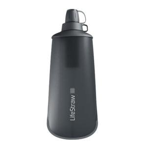 LifeStraw Peak Series - Collapsible Squeeze Bottle Water Filter System – 650ml for Trail Running, Through Hiking, Travel, Cycling, and Fishing, Dark Mountain Gray