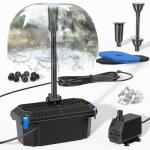 Pond Filter and Fountain Pump Kit, 660GPH