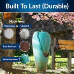 Antique Turquoise Jar Water Fountain with LED Lights