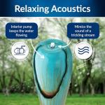 Antique Turquoise Jar Water Fountain with LED Lights