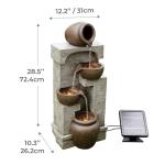 28" Cascading Bowls LED Outdoor Water Fountain