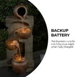 28" Cascading Bowls LED Outdoor Water Fountain