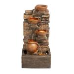 28.5" Brown 4-Tier Outdoor Cascading Fountain