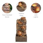 28.5" Brown 4-Tier Outdoor Cascading Fountain