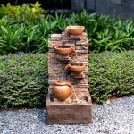 28.5" Brown 4-Tier Outdoor Cascading Fountain