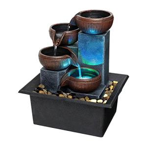 Zen Tabletop Fountain with Color LED Light