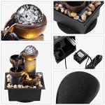 4-Tier Tabletop Waterfall Fountain with LED Lights